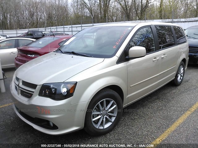 2C4RDGEGXER450245 - 2014 DODGE GRAND CARAVAN R/T TAN photo 2