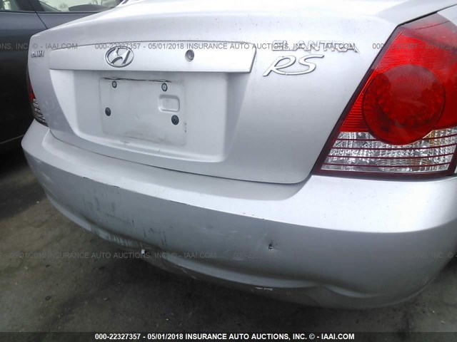 KMHDN46D65U162182 - 2005 HYUNDAI ELANTRA GLS/GT SILVER photo 6