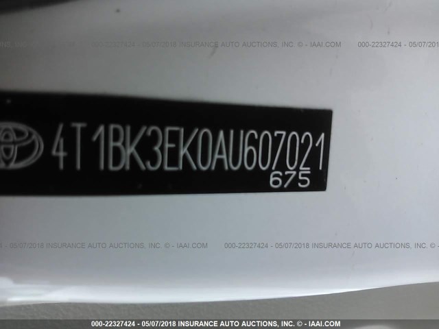 4T1BK3EK0AU607021 - 2010 TOYOTA CAMRY SE/LE/XLE 白色 照片 9