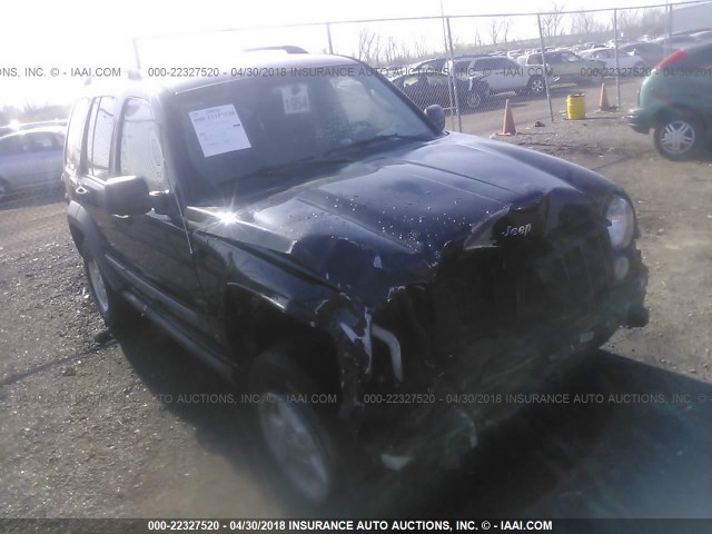 1J4GL48K05W636936 - 2005 JEEP LIBERTY SPORT BLACK photo 1