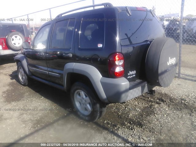 1J4GL48K05W636936 - 2005 JEEP LIBERTY SPORT 黑色 照片 3