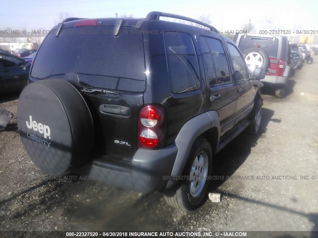 1J4GL48K05W636936 - 2005 JEEP LIBERTY SPORT BLACK photo 4