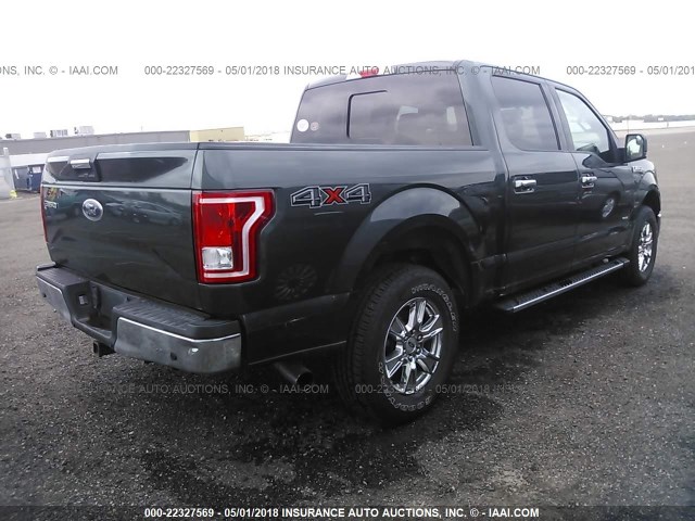 1FTEW1EP7FKD79124 - 2015 FORD F150 SUPERCREW GREEN photo 4