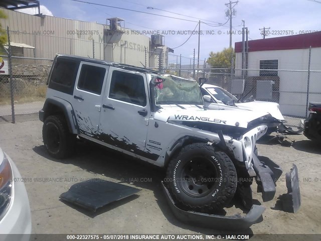 1C4BJWDG4EL149064 - 2014 JEEP WRANGLER UNLIMITE SPORT WHITE photo 1