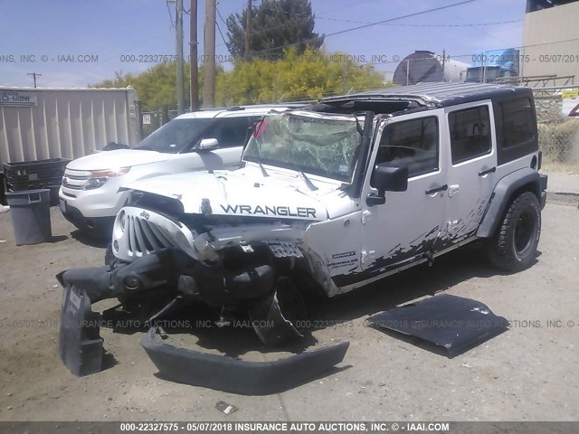 1C4BJWDG4EL149064 - 2014 JEEP WRANGLER UNLIMITE SPORT WHITE photo 2