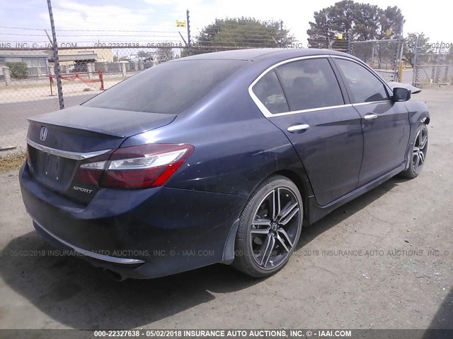 1HGCR2F50HA057467 - 2017 HONDA ACCORD SPORT 蓝色 照片 4