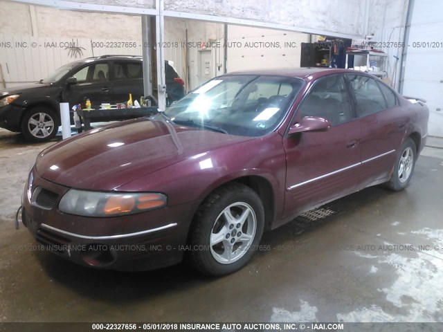 1G2HX54K914203913 - 2001 PONTIAC BONNEVILLE SE BURGUNDY photo 2