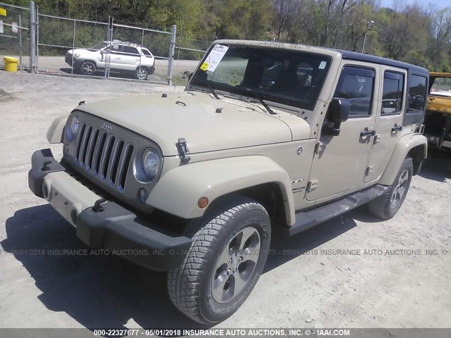 1C4BJWEG1HL727107 - 2017 JEEP WRANGLER UNLIMITE SAHARA BEIGE photo 2