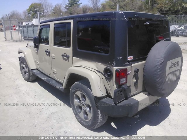 1C4BJWEG1HL727107 - 2017 JEEP WRANGLER UNLIMITE SAHARA BEIGE photo 3