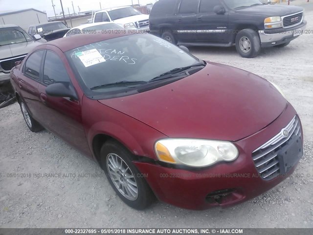 1C3EL46X24N232380 - 2004 CHRYSLER SEBRING LX RED photo 1