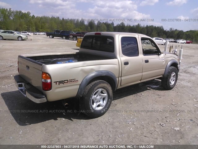 5TEGN92N84Z452541 - 2004 TOYOTA TACOMA DOUBLE CAB PRERUNNER TAN photo 4