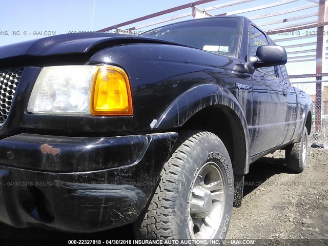 1FTYR14V52PB59756 - 2002 FORD RANGER SUPER CAB BLACK photo 6