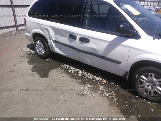 1D4GP24R75B213542 - 2005 DODGE GRAND CARAVAN SE WHITE photo 6