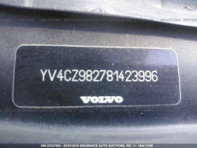 YV4CZ982781423996 - 2008 VOLVO XC90 3.2 BLACK photo 9
