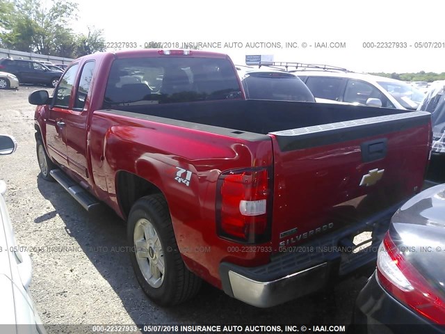 1GCRKSE73CZ311652 - 2012 CHEVROLET SILVERADO K1500 LT RED photo 3