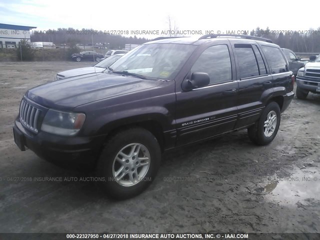 1J4GW48N24C228939 - 2004 JEEP GRAND CHEROKEE LAREDO/COLUMBIA/FREEDOM BURGUNDY photo 2