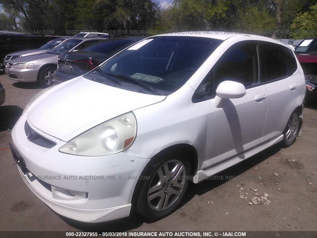 JHMGD37617S003730 - 2007 HONDA FIT S WHITE photo 2