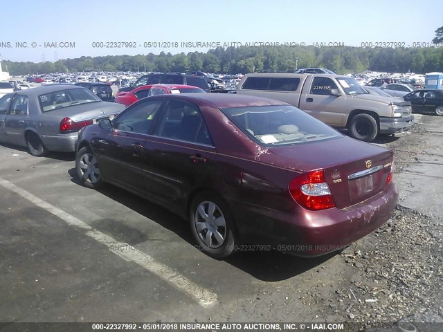 4T1BE32K03U182785 - 2003 TOYOTA CAMRY LE/XLE/SE RED photo 3