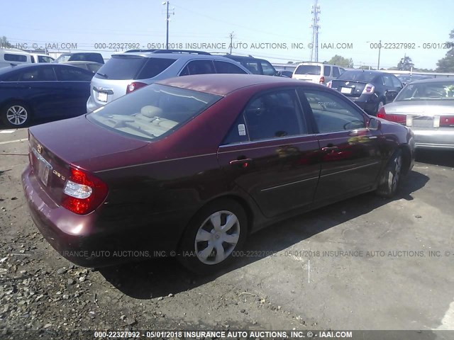 4T1BE32K03U182785 - 2003 TOYOTA CAMRY LE/XLE/SE წითელი ფოტო 4