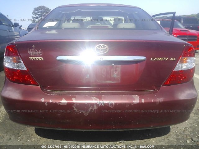 4T1BE32K03U182785 - 2003 TOYOTA CAMRY LE/XLE/SE წითელი ფოტო 6