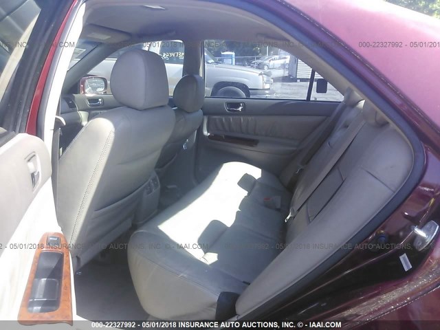 4T1BE32K03U182785 - 2003 TOYOTA CAMRY LE/XLE/SE წითელი ფოტო 8