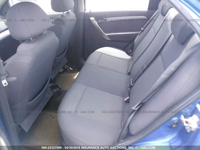 KL1TD56638B005954 - 2008 CHEVROLET AVEO LS BLUE photo 8