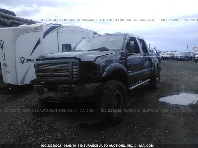 1FTWW31PX5EC86410 - 2005 FORD F350 4X4 CREWCAB SRW SUPER DUTY GRAY photo 2