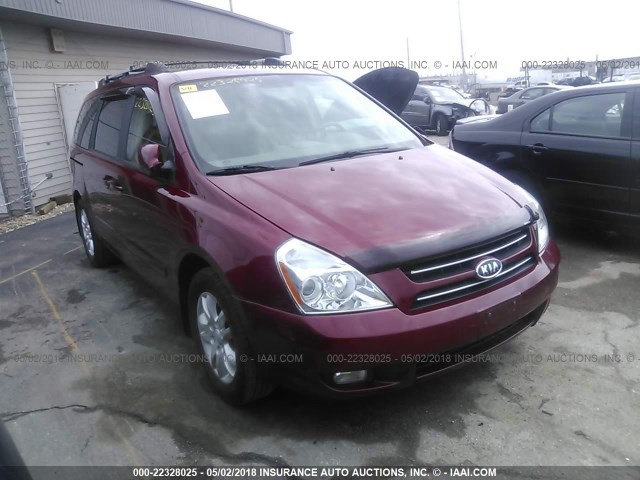 KNDMB233466017189 - 2006 KIA SEDONA EX/LX MAROON photo 1