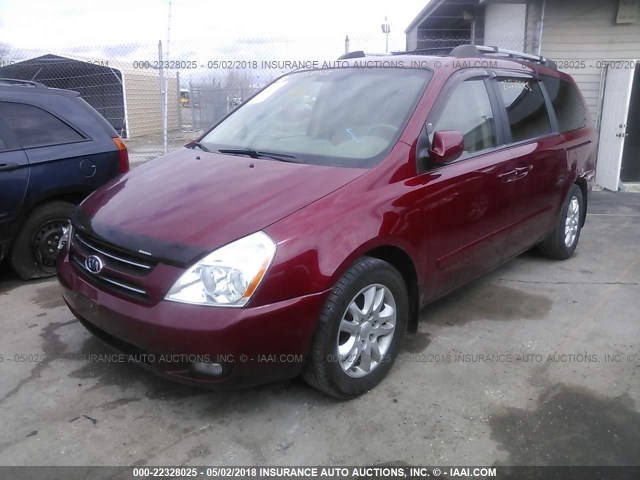 KNDMB233466017189 - 2006 KIA SEDONA EX/LX MAROON photo 2