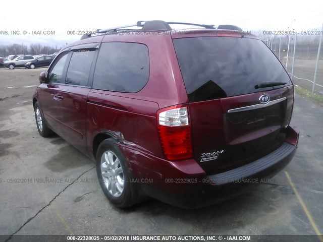 KNDMB233466017189 - 2006 KIA SEDONA EX/LX MAROON photo 3