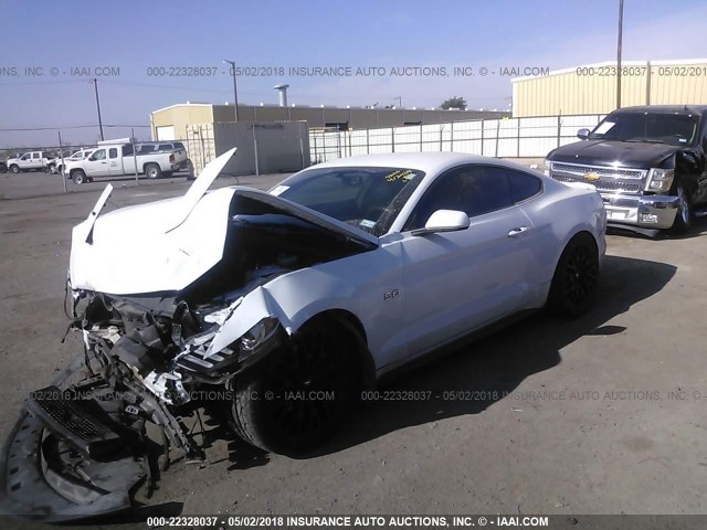1FA6P8CF8F5310354 - 2015 FORD MUSTANG GT WHITE photo 2