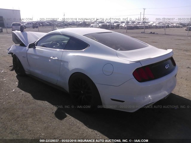 1FA6P8CF8F5310354 - 2015 FORD MUSTANG GT WHITE photo 3