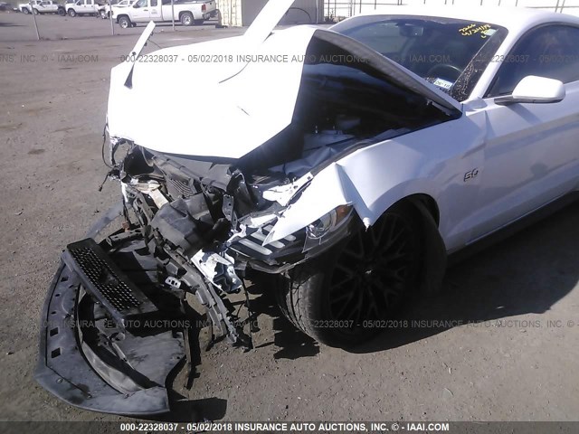 1FA6P8CF8F5310354 - 2015 FORD MUSTANG GT WHITE photo 6
