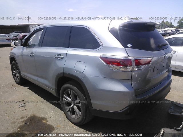 5TDZKRFH5GS149577 - 2016 TOYOTA HIGHLANDER LE/LE PLUS SILVER photo 3