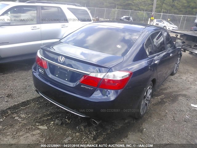 1HGCR2F58FA098975 - 2015 HONDA ACCORD SPORT BLUE photo 4