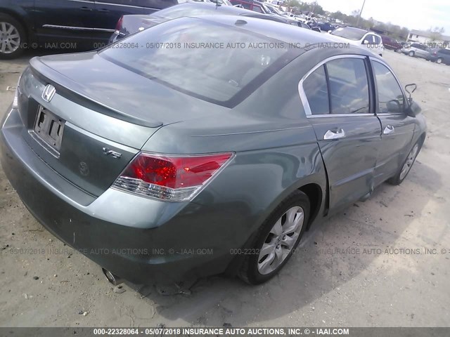 1HGCP36828A064314 - 2008 HONDA ACCORD EXL GREEN photo 4