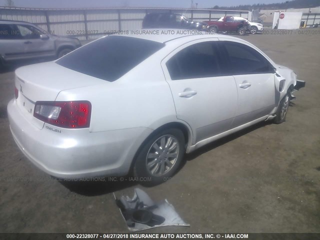 4A32B2FF7BE019142 - 2011 MITSUBISHI GALANT FE WHITE photo 4