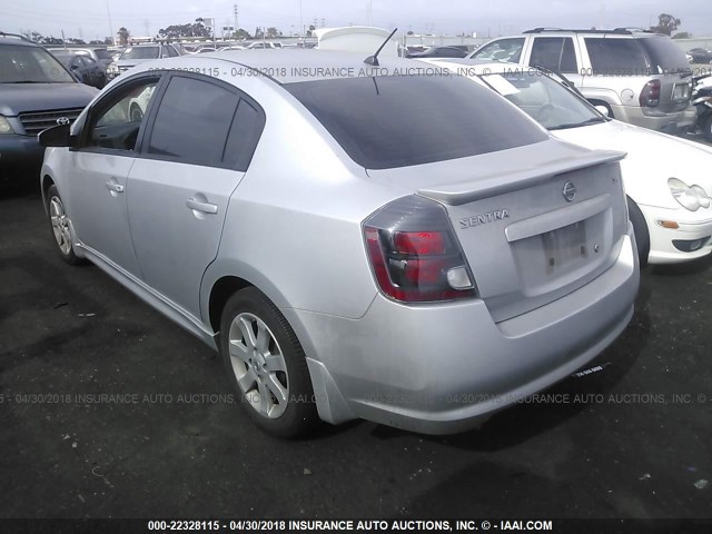 3N1AB6AP2CL710458 - 2012 NISSAN SENTRA 2.0/2.0S/SR/2.0SL SILVER photo 3