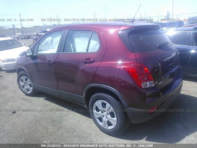 3GNCJKSB2HL266422 - 2017 CHEVROLET TRAX LS RED photo 3