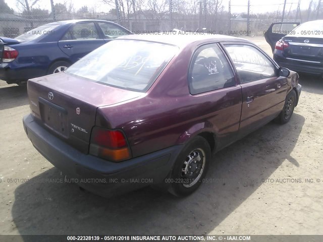 JT2AC52L4T0192116 - 1996 TOYOTA TERCEL STD/DX MAROON photo 4
