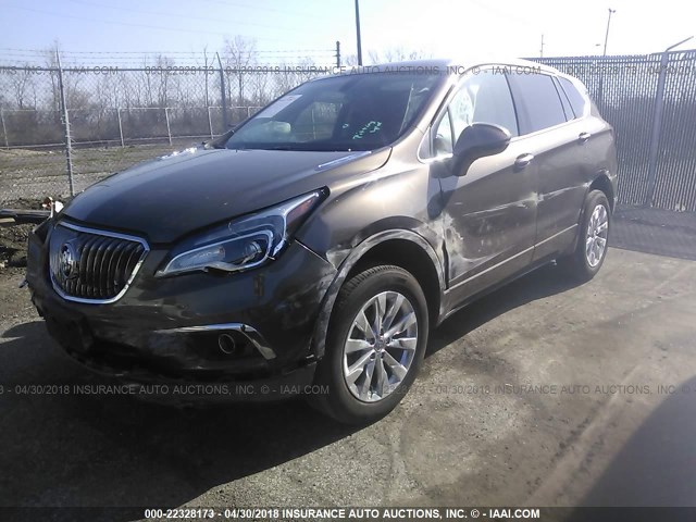 LRBFXBSA6HD110111 - 2017 BUICK ENVISION ESSENCE Շագանակագույն լուսանկար 2