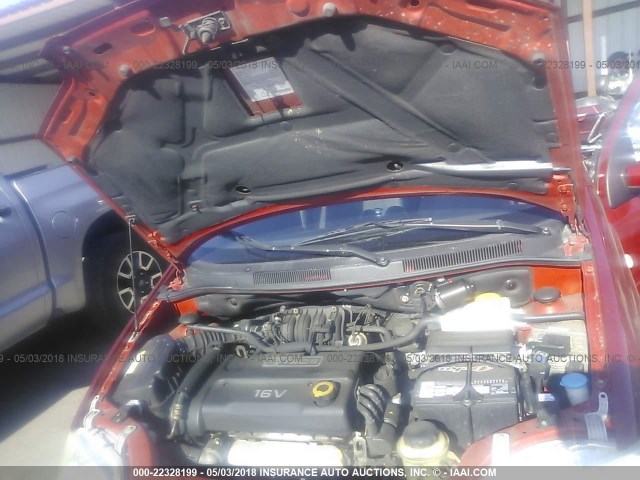 KL1TD66657B749494 - 2007 CHEVROLET AVEO LS RED photo 10