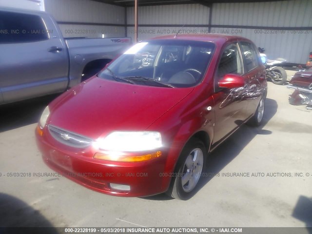 KL1TD66657B749494 - 2007 CHEVROLET AVEO LS RED photo 2