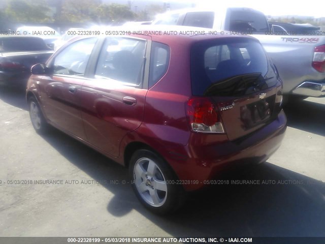 KL1TD66657B749494 - 2007 CHEVROLET AVEO LS RED photo 3