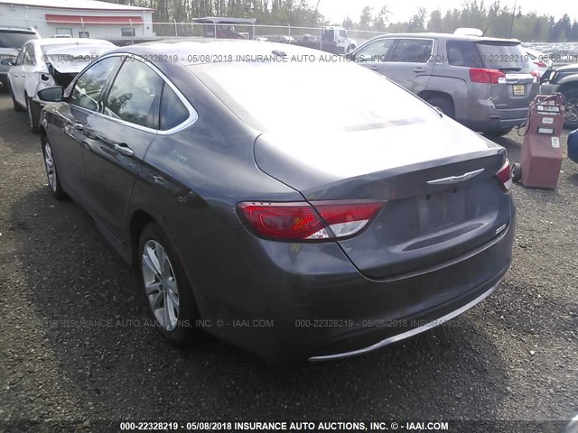 1C3CCCABXFN732657 - 2015 CHRYSLER 200 LIMITED GRAY photo 3