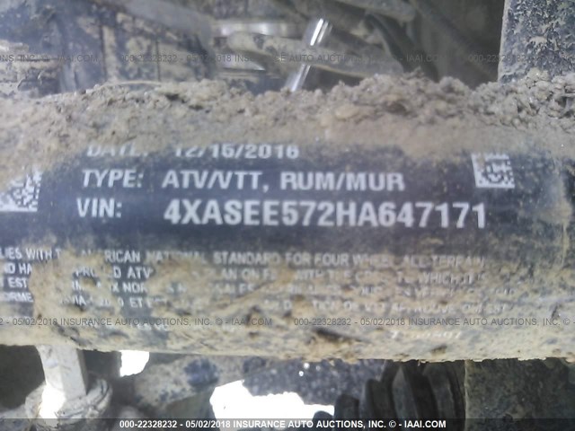 4XASEE572HA647171 - 2017 POLARIS SPORTSMAN 570 EPS 绿色 照片 10