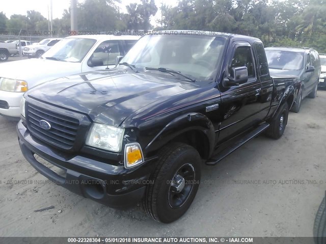 1FTYR14U58PA99560 - 2008 FORD RANGER SUPER CAB BLACK photo 2