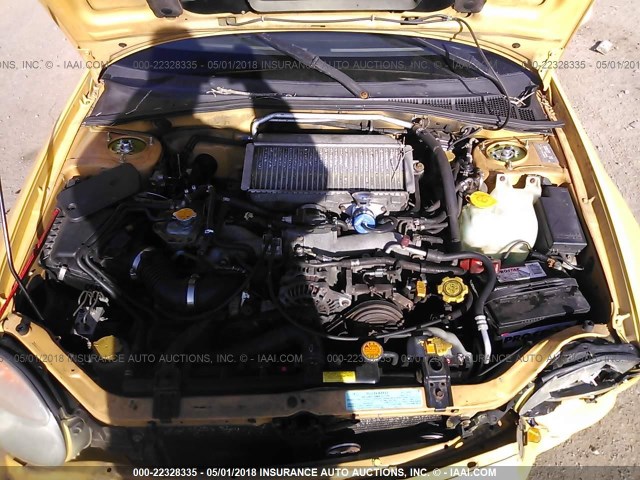 JF1GD29663G501689 - 2003 SUBARU IMPREZA WRX YELLOW photo 10