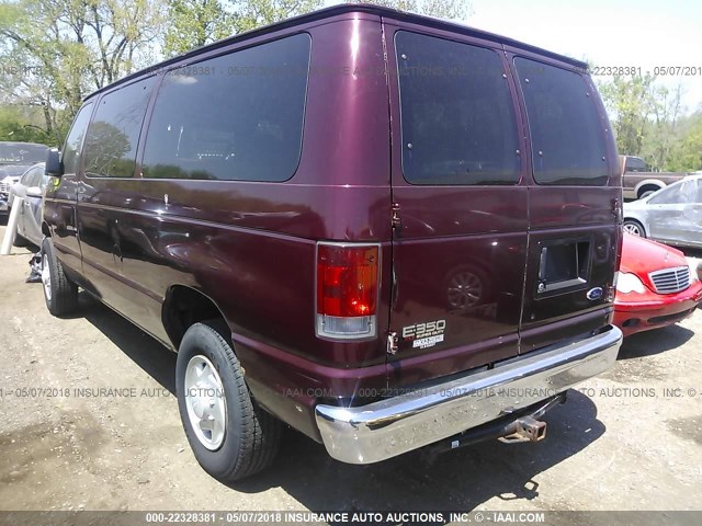 1FBNE31L65HA31977 - 2005 FORD ECONOLINE E350 SUPER DUTY WAGON RED photo 3