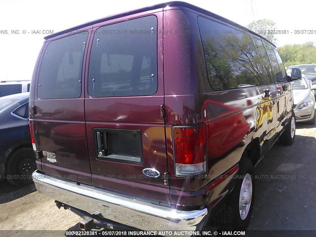 1FBNE31L65HA31977 - 2005 FORD ECONOLINE E350 SUPER DUTY WAGON RED photo 4